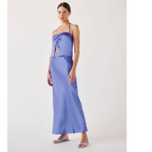 Reformation Beba silk two piece halter midi